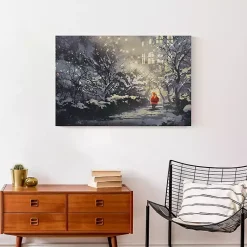 Discount Santa Walking in the Snow Canvas Art Print Christmas Art & Wall Decor