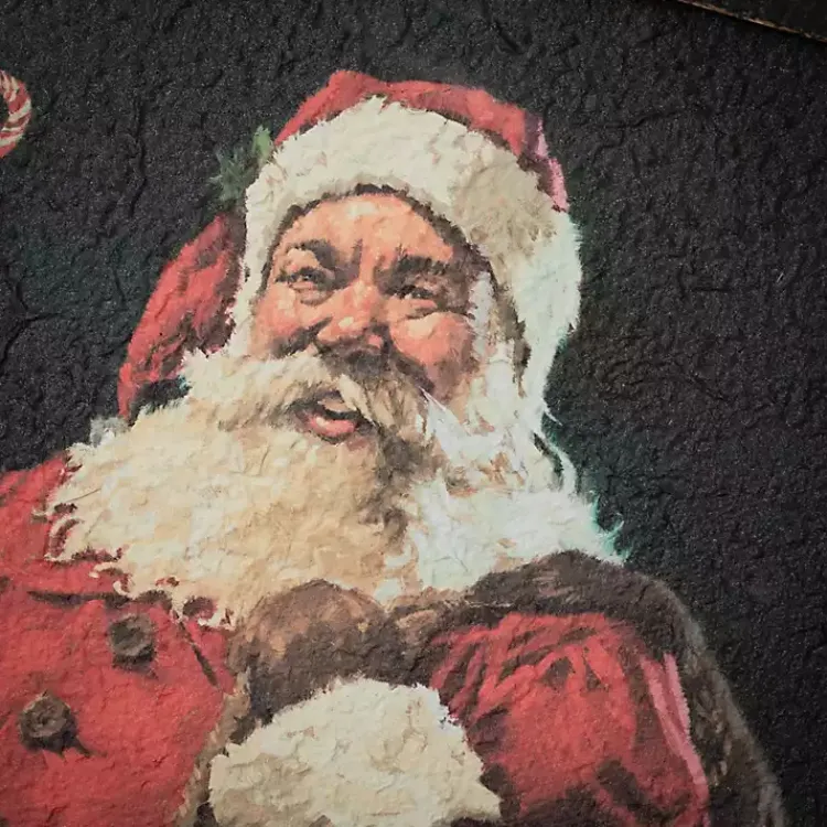 Clearance Santa with Candy Cane Framed Art Print Christmas Art & Wall Decor