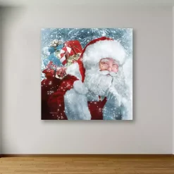 Hot Santa with Presents Canvas Art Print Christmas Art & Wall Decor