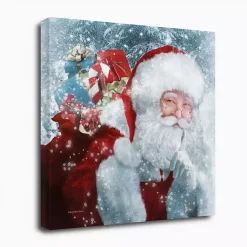 Hot Santa with Presents Canvas Art Print Christmas Art & Wall Decor