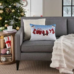 New Santa's Clothesline Lumbar Pillow Christmas Pillows