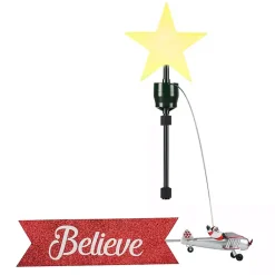 New Santa's Plane Animated Pre-Lit Tree Topper Christmas Tree Decorations