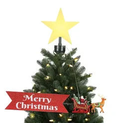 Sale Santa's Sleigh with Banner Animated Tree Topper Christmas Tree Decorations