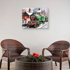 Best Santa's Train Canvas Art Print Christmas Art & Wall Decor