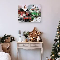 Best Santa's Train Canvas Art Print Christmas Art & Wall Decor