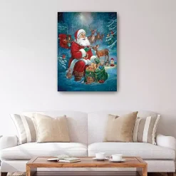 Outlet Santa's Woodland Friends Canvas Art Print Christmas Art & Wall Decor