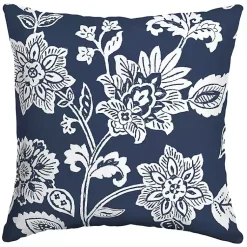 Kirklands Home Outdoor Cushions & Pillows|Sapphire Ashland Jacobean Outdoor Pillow