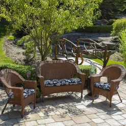 Kirklands Home Outdoor Cushions & Pillows|Sapphire Ashland Outdoor Wicker Cushion