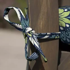 Kirklands Home Outdoor Cushions & Pillows|Sapphire Aurora Damask Luxe Outdoor Seat Cushion Blue