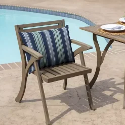 Kirklands Home Outdoor Cushions & Pillows|Sapphire Aurora Stripe Outdoor Lumbar Pillow