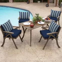 Kirklands Home Outdoor Cushions & Pillows|Sapphire Aurora Stripe Outdoor Lumbar Pillow