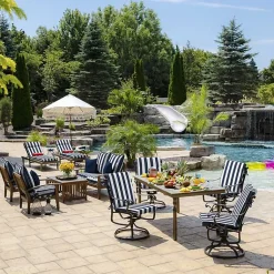 Kirklands Home Outdoor Cushions & Pillows|Sapphire Cabana 2-pc. Outdoor Deep Seat Cushion Blue