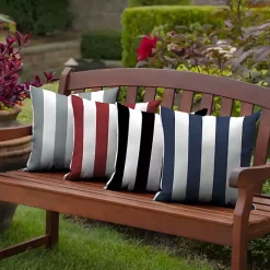 Kirklands Home Outdoor Cushions & Pillows|Sapphire Cabana Stripe Outdoor Pillow Blue