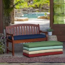 Kirklands Home Outdoor Cushions & Pillows|Sapphire Leala Texture Outdoor Bench Cushion Blue