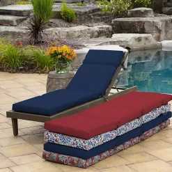 Kirklands Home Outdoor Cushions & Pillows|Sapphire Leala Texture Outdoor Chaise Cushion Blue