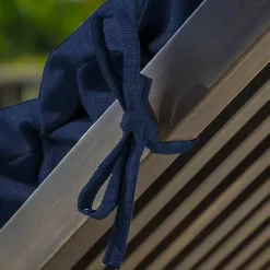 Kirklands Home Outdoor Cushions & Pillows|Sapphire Leala Texture Outdoor Chaise Cushion Blue