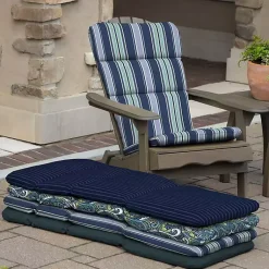 Kirklands Home Outdoor Cushions & Pillows|Sapphire Stripe Outdoor Adirondack Cushion Blue
