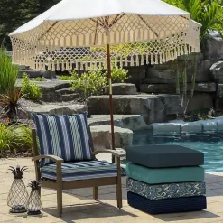 Kirklands Home Outdoor Cushions & Pillows|Sapphire Stripe 2-pc. Outdoor Deep Seat Cushion Blue