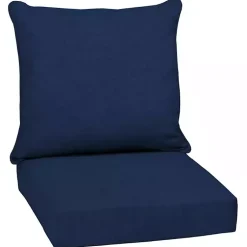 Kirklands Home Outdoor Cushions & Pillows|Sapphire Texture Outdoor Deep Seat Cushions Blue