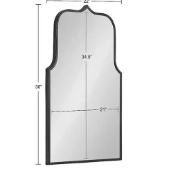 Kirklands Home Decorative Mirrors|Satin Arched Scallop Wall Mirror Black