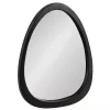 Kirklands Home Decorative Mirrors|Satin Black Asymmetrical Wall Mirror