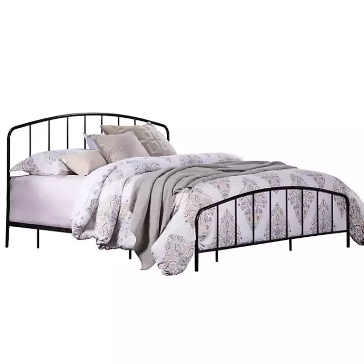 Kirklands Home Beds & Headboards|Satin Metal Spindle King Headboard Set Black