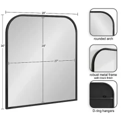 Kirklands Home Decorative Mirrors|Satin Wide Arch Wall Mirror Black