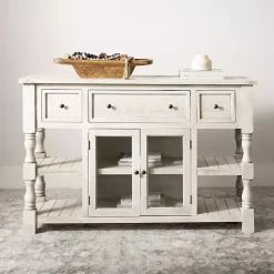 Kirklands Home Cabinets & Sideboards|Savannah Cream Distressed Cabinet Ivory