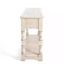 Kirklands Home Console Tables|Savannah Cream Distressed Console Table Ivory