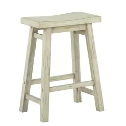 Kirklands Home Bar Stools & Counter Height Stools|Sawgrass Wooden Saddle Seat Counter Stool White