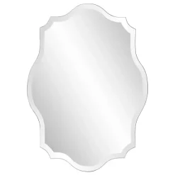 Kirklands Home Decorative Mirrors|Scalloped Rectangular Frameless Wall Mirror