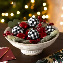 New Scarlett Checked Berry Decorative Christmas Filler Bowl Filler