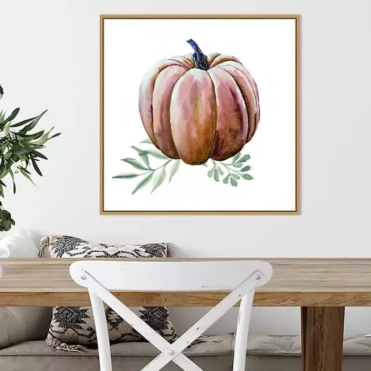 Clearance Scenic Pumpkin Watercolor Framed Wall Art Fall
