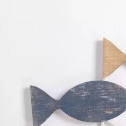 Kirklands Home Wall Plaques|School of Fish Wood and Metal Wall Plaque