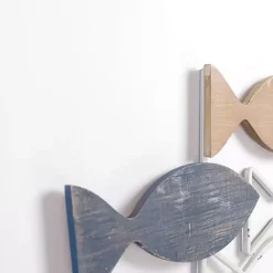 Kirklands Home Wall Plaques|School of Fish Wood and Metal Wall Plaque
