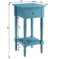 Kirklands Home Accent & End Tables|Sea French Country Square Accent Table Blue