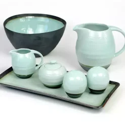 Kirklands Home Serving & Entertaining|Seafoam and Onyx Serving Bowl