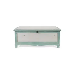 Kirklands Home Benches & Ottomans|Seafoam Shabby Chic Storage Bench Green