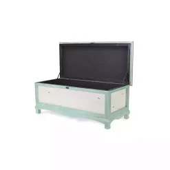 Kirklands Home Benches & Ottomans|Seafoam Shabby Chic Storage Bench Green