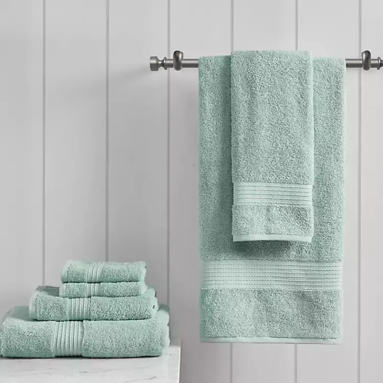 Kirklands Home Bath Towels|Seafoam Organic Cotton 6-pc. Towel Set Blue