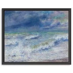 Kirklands Home Canvas Art|Seascape Framed Canvas Art Print, 26x32 Blue