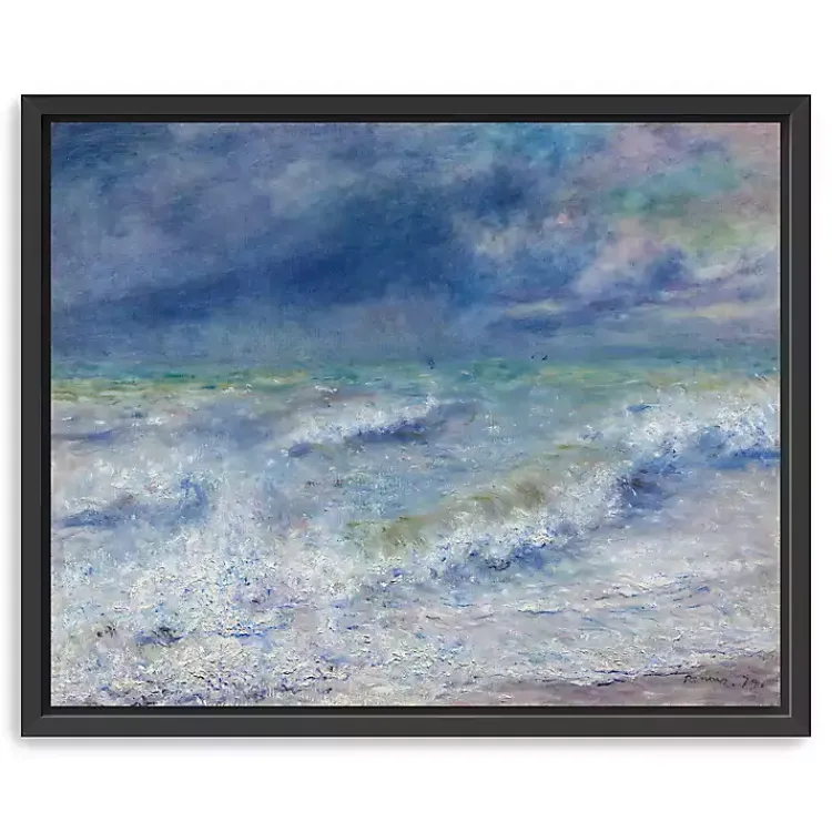 Kirklands Home Canvas Art|Seascape Framed Canvas Art Print, 26x32 Blue