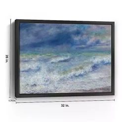 Kirklands Home Canvas Art|Seascape Framed Canvas Art Print, 26x32 Blue