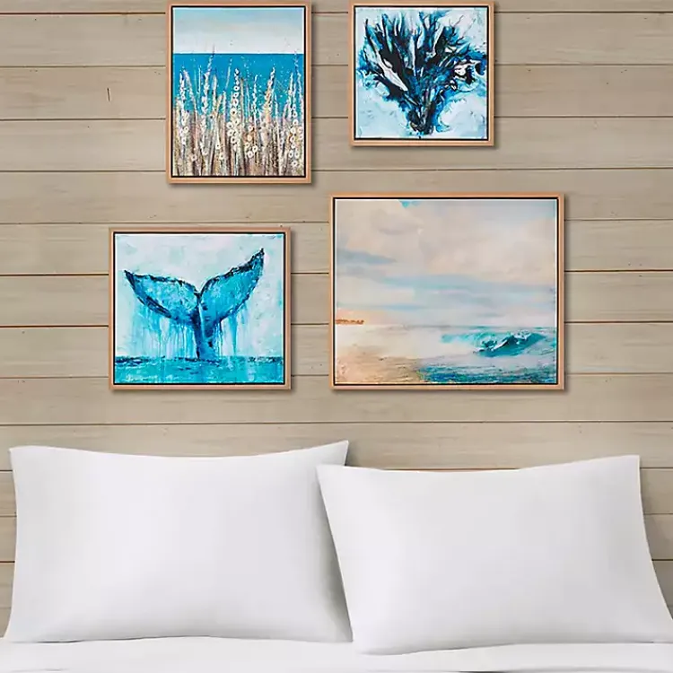 Kirklands Home Framed Art|Seascape Multi-Sized Canvas Art Prints, Set of 4 Blue