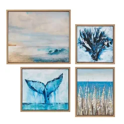 Kirklands Home Framed Art|Seascape Multi-Sized Canvas Art Prints, Set of 4 Blue