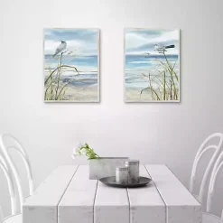 Kirklands Home Canvas Art|Seaside Rest Framed Canvas Art Prints, Set of 2 Blue