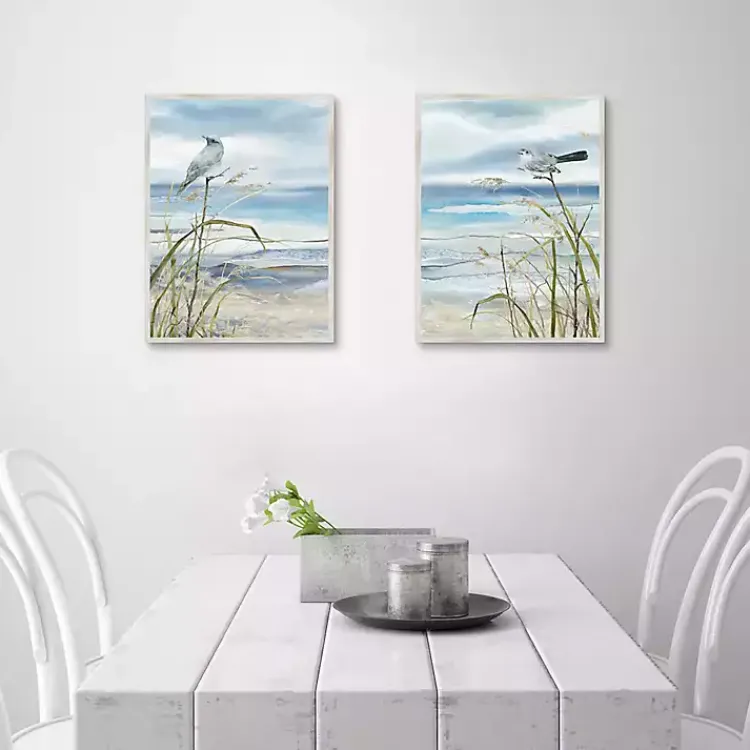 Kirklands Home Canvas Art|Seaside Rest Framed Canvas Art Prints, Set of 2 Blue