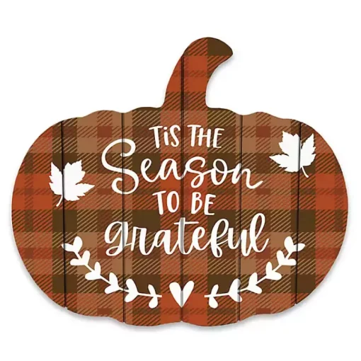 Best Season to Be Grateful Pumpkin Wall Plaque Fall