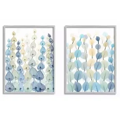 Kirklands Home Framed Art|Seaweed Plants Framed Canvas Art Prints, Set of 2 Blue