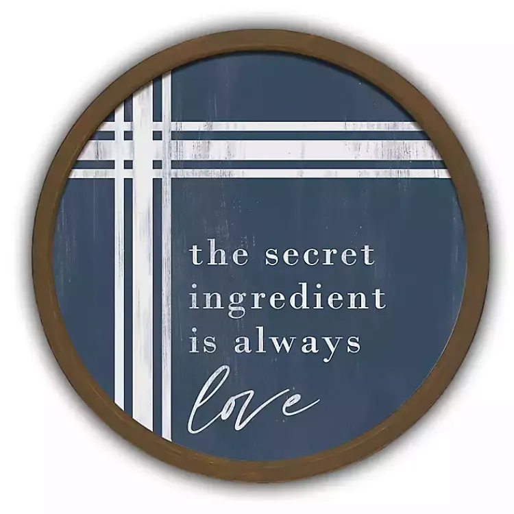 Kirklands Home Wall Quotes & Signs|Secret Ingredient Love Round Framed Plaque Brown